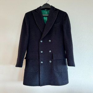 Men's Navy Coat By TACS Casentino Wool / Made in Italy (Size 46)